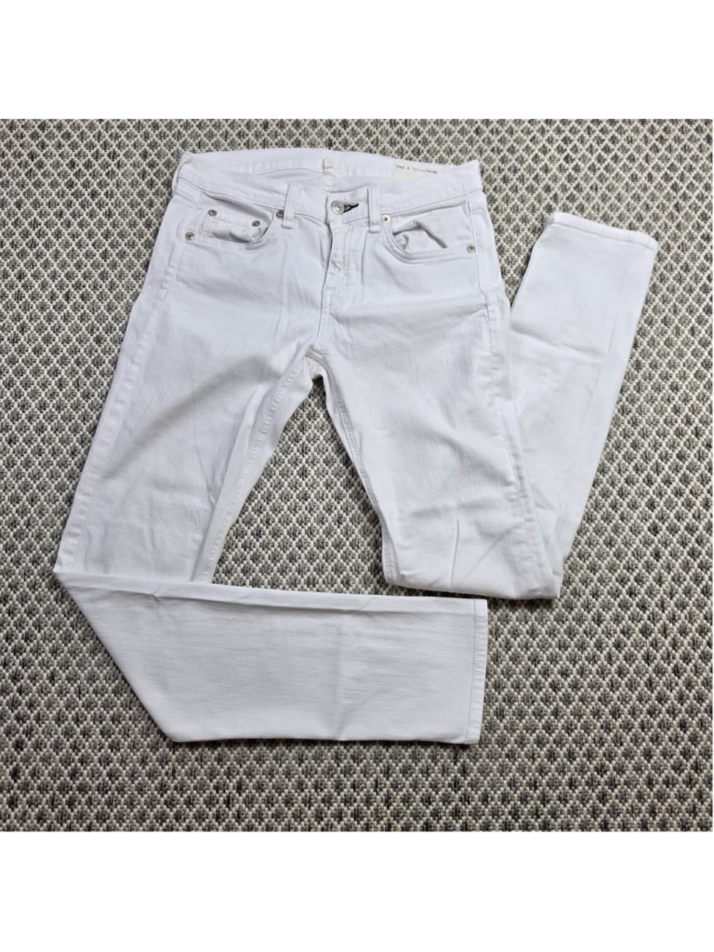 Rag & Bone New York Skinny Jeans White Stretch Denim Women’s 26 Made In USA